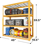 REIBII 40" W Garage Shelving 2240 LBS Storage Shelves Adjustable Heavy Duty - Image 3