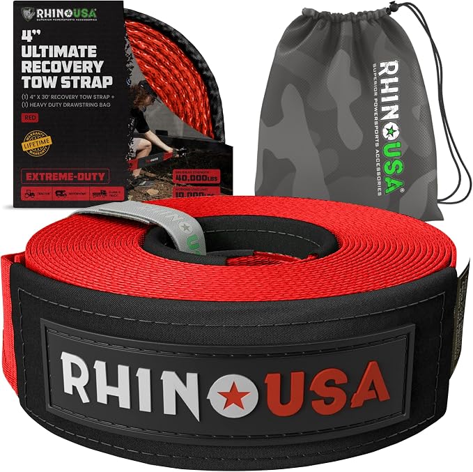 Rhino USA Recovery Tow Strap by RhinoUSAInc