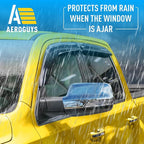 Extra Durable Window Deflectors Chrome Trim Tape-On Window Visors Rain Guards - Image 2
