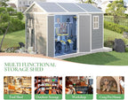 10.5x7.6x7.5 ft Outdoor Resin Storage Shed - Image 3