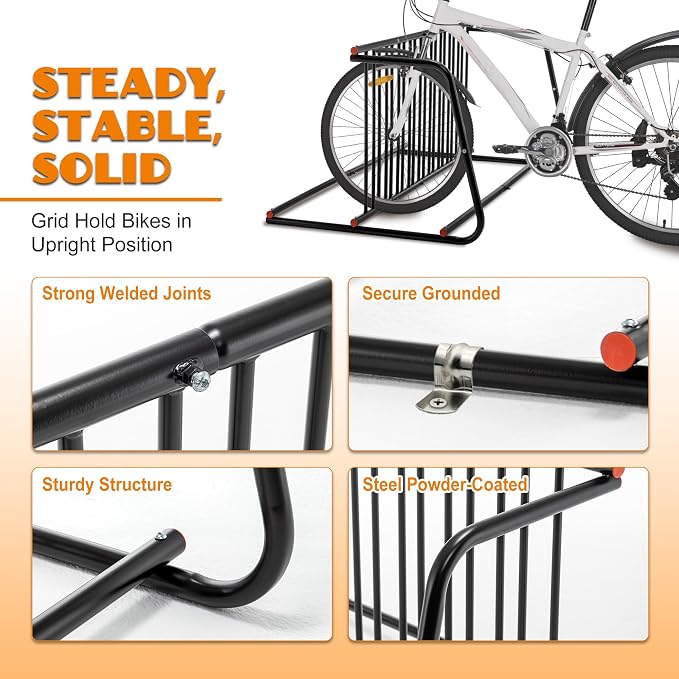 Floor Bike Rack, 10-Bike Freestanding Bicycle Storage Holder - Image 5