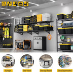 1.64x4ft Adjustable Rail Wall Garage Storage Shelf, - Image 4