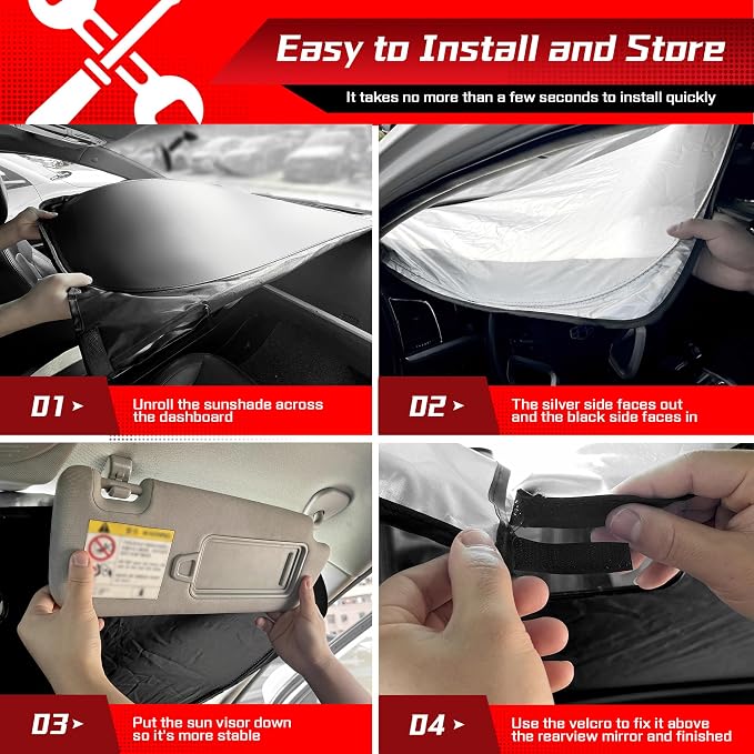 ARISMOTOR Windshield Sun Shade for Toyota Corolla Hybrid Sedan 2020-2025 - Image 5