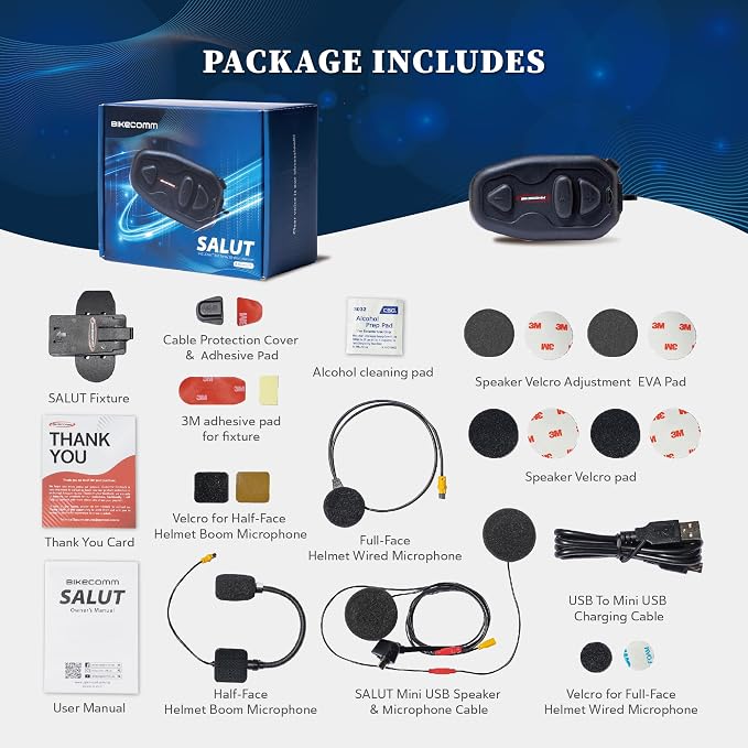 Salut Motorcycle Bluetooth Intercom Headset - Image 8