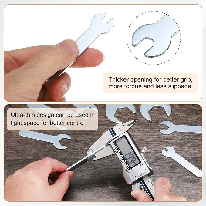 HARFINGTON 10pcs Small Wrench Open End Wrench 5.5x66x1.5mm Metric U-Shaped - Image 5