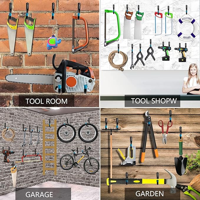 Heavy Duty Steel Garage Storage Utility Hooks, 8 Pack Wall Mount Hanging - Image 5