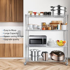 Rengue Wire Shelving with Wheels, 4-Tier Heavy Duty Garage Storage Shelves - Image 4