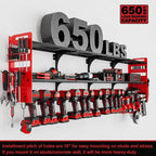 64" Power Tool Organizer Wall Mount, 16 Slots, 3-Tier Drill & Cordless Tool - Image 6