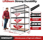 HOMEDANT 5 Tier Laminated Boltless Heavy Duty Garage Storage Adjustable Wide - Image 2