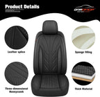 CAROMOP Luxury Faux Leather&Fabric Car Seat Covers Full Set - Image 6
