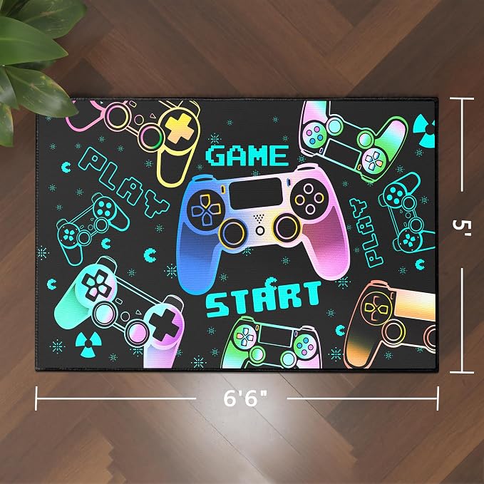 Play Gaming Rug for Bedroom Gamer Mat Gamepad for Boys Room 2x3 for Playroom - Image 2