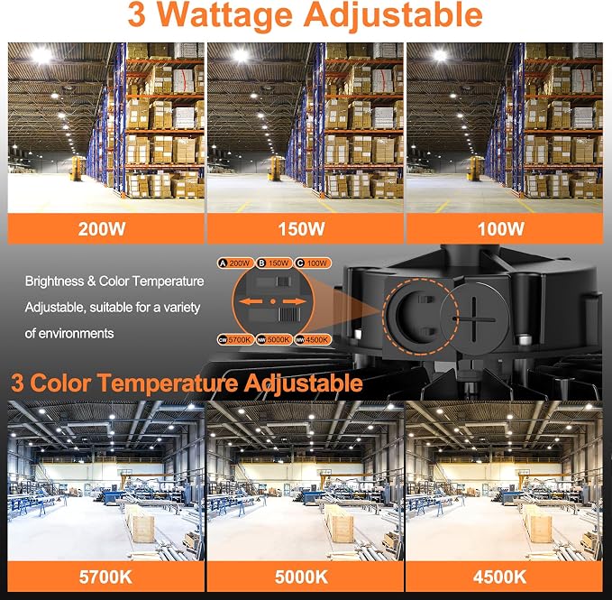 3Pack LED High Bay Lights, 200W UFO High Bay LED Shop Lights, 30000LM - Image 5