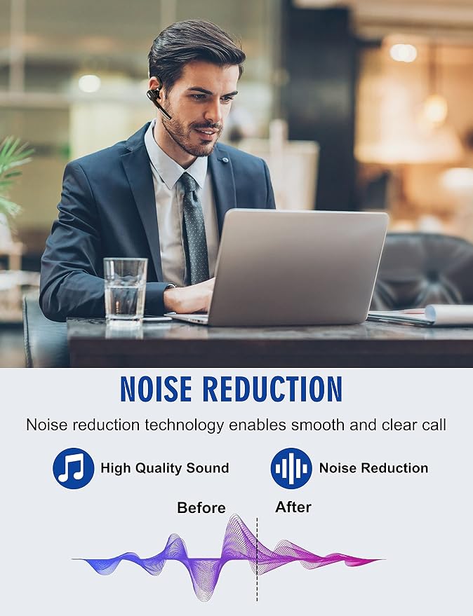 Bluetooth Headset V5.1, Wireless Headset - Image 4
