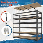 83.8" H Garage Shelving 59.8" W Metal Shelving 3000LBS Storage Shelves Heavy - Image 7