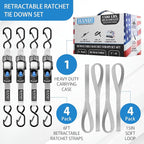 HandT USA Based Retractable Ratchet Straps 1in x 6ft - Image 4