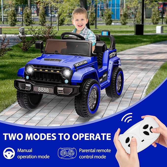 12V Kids Ride on Truck Car, w/Parent Remote Control, Twin 35w Motors, 3 Speeds - Image 3
