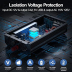 3000W Power Inverter, Peak Power 6000W 12V DC to AC 110V120V, Remote Control - Image 4