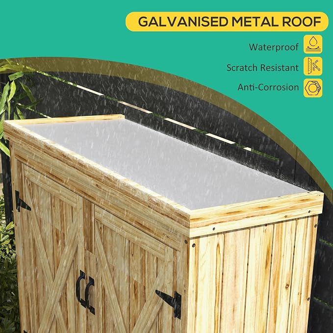 Wooden Garden Shed, Outdoor Storage Cabinet - Image 2