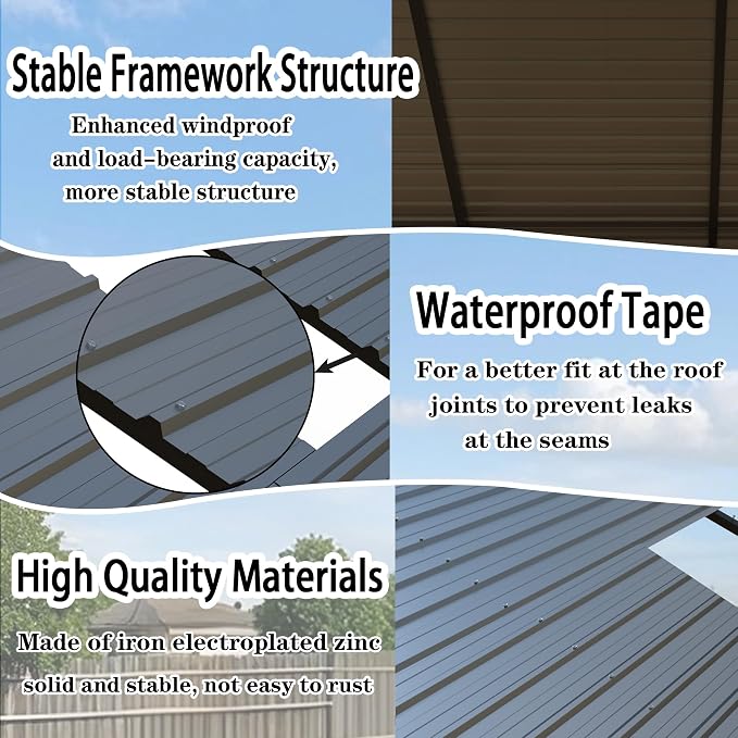 Heavy Duty Metal Carport 20x20 ft Galvanized Steel Carport Shelter - Image 5