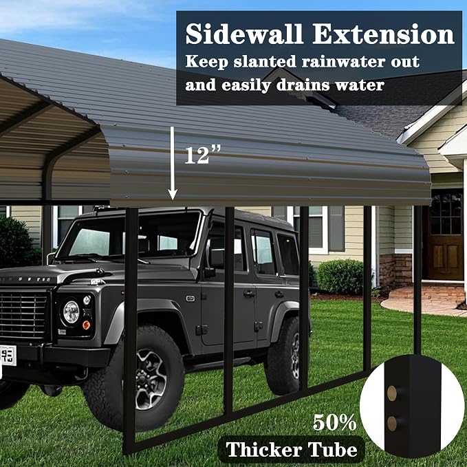Heavy Duty Metal Carport 20x20 ft Galvanized Steel Carport Shelter - Image 4