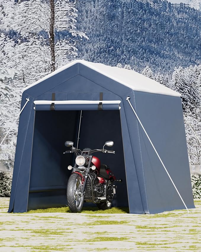 6x6 FT Outdoor Storage Shed, Portable Carport - Image 11