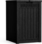 55 Gallon Lockable Resin Deck Box, Waterproof & UV-Resistant Outdoor Storage Box by Home