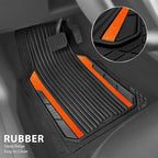 CAR PASS Heavy Duty Rubber Car Mats Metallic, Aluminum Film All Weather Floor - Image 2