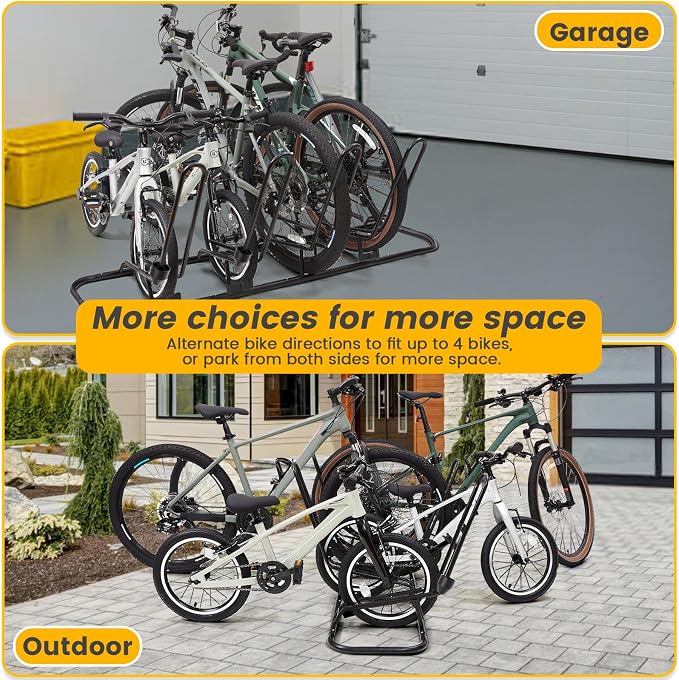 4 Floor Bike Rack, Safeguard Disc Brakes & Derailleurs Design, Waterproof - Image 5