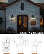FEMILA 26" Outdoor Wall Light, Large Exterior Wall Light Fixtures, 3 Light - Image 7