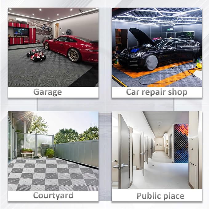 24 Pack 16"x 16"Interlocking Garage Floor Tiles, Modular Drainage Floor Mat - Image 7