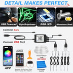 MICTUNING Car LED Interior Strip Light, 6 in 1 RGB Multicolor - Image 5