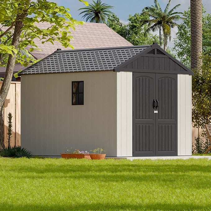 Patiowell 8x10 FT Plastic Shed Outdoor Storage Shed - Image 5
