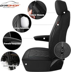 CAROMOP Luxury Faux Leather&Fabric Car Seat Covers Full Set - Image 3