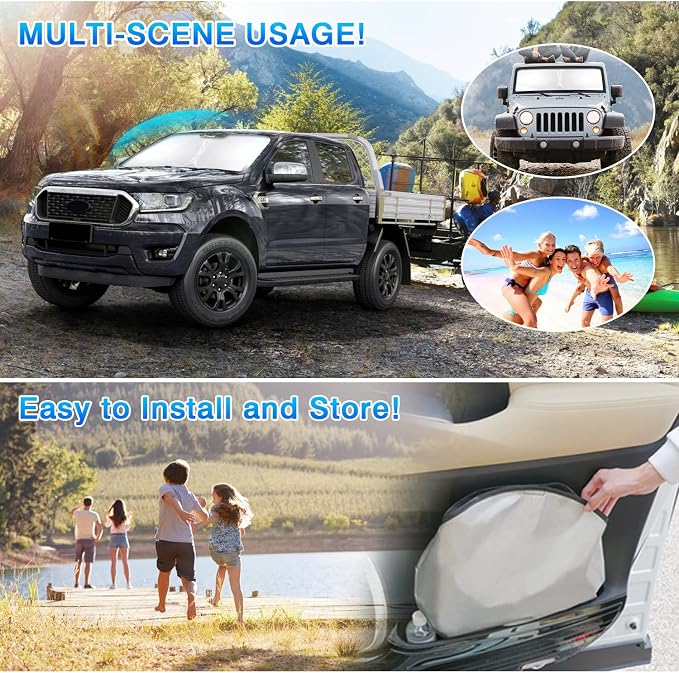 T TGBROS Windshield Sun Shade Custom Fit - Image 6