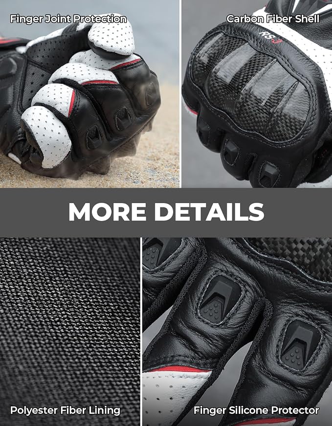 KEMIMOTO Sheepskin Leather Motorcycle Gloves - Image 3