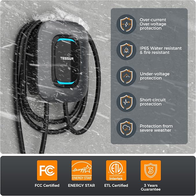 EV Charger Level 2, TESSAN 40A/240V Electric Vehicle Fast Charging Station - Image 4