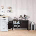 2 Door Storage Sideboard, Metal Storage Cabinet - Image 4