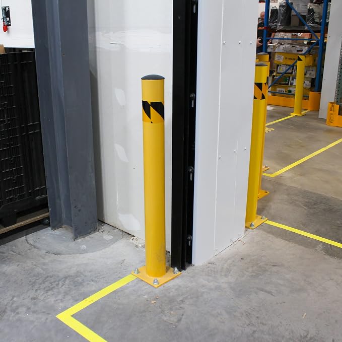 BISupply Safety Bollard Post Parking Barrier 3 Pack - 42in Yellow Pipe Bolt - Image 7