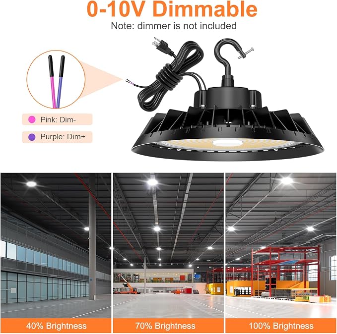 3Pack LED High Bay Lights, Super Bright 200W UFO High Bay LED Shop Lights - Image 9