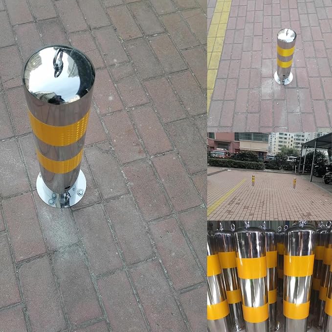 Safety Barrier Bollard, Steel Car Parking Protection Posts, Caution Cones - Image 2