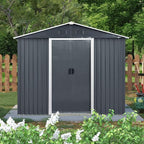 4x8 FT Outdoor Storage Shed, Metal Garden Shed - Image 2