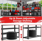 Storage Shelves 2PCS, Garage Shelving Heavy Duty 2400LBS Capacity, 5 Tier - Image 5