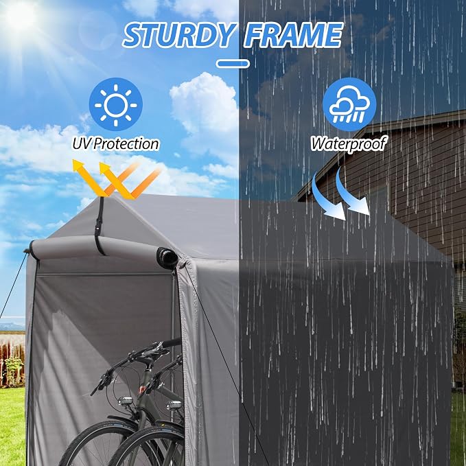 Outdoor Storage Shed 6 x 3Ft Heavy Duty Portable Storage Shelter - Image 4