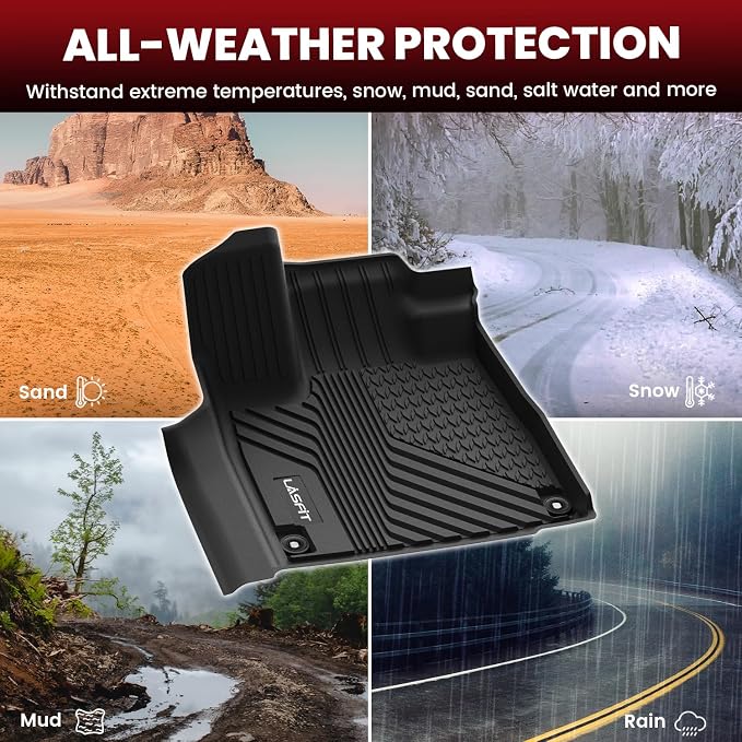 LASFIT Floor Mats for Acura MDX All Weather Floor Liner TPE Custom Fit Car Mats - Image 2