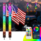 DREAMIZER 2PCS 2FT Fat Whip Lights 360°Spiral Chase Offroad Warning Lighted by DREAMIZER