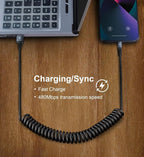 iPhone Charger Cable 6FT for Car, Coiled Lightning Cable 2 Pack 6 Feet - Image 4