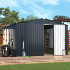 AECOJOY Shed 10'x10' Storage Shed, Large Metal Storage Sheds & Outdoor Clearance - Image 2