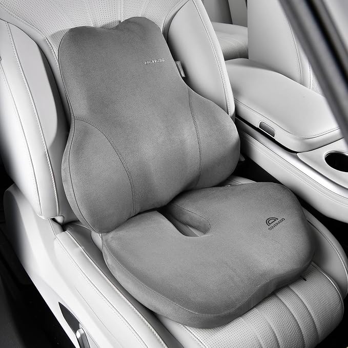 Coverado Memory Foam Car Seat Cushion and Lumbar Support Pillow by COVERADOAUTO