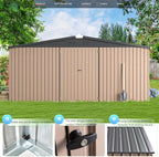 U-MAX 10' x 12' Outdoor Storage Shed Clearance, 10x12 Large Metal Garden Shed - Image 2
