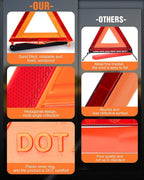 3 Pack Warning Triangle DOT Approved, Foldable Emergency Safety Reflective - Image 4